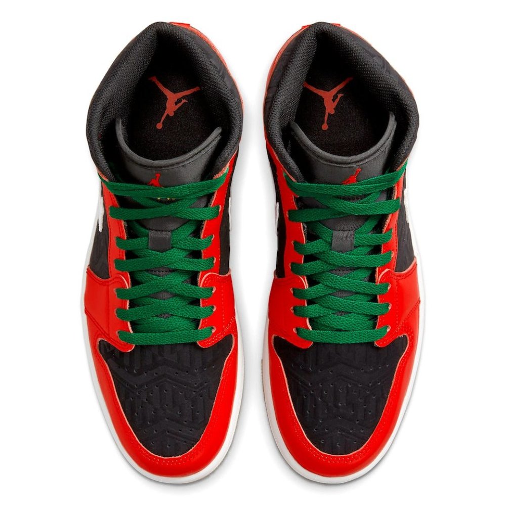 Red and black jordan 1's